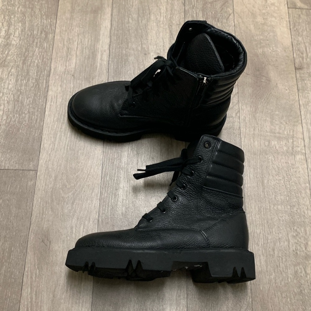 Aquatalia Sleek Black Leather Moto Boots